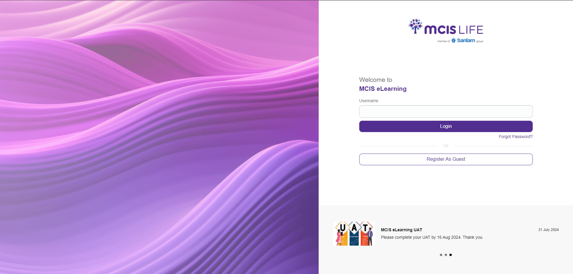 MCIS ELearning screenshot