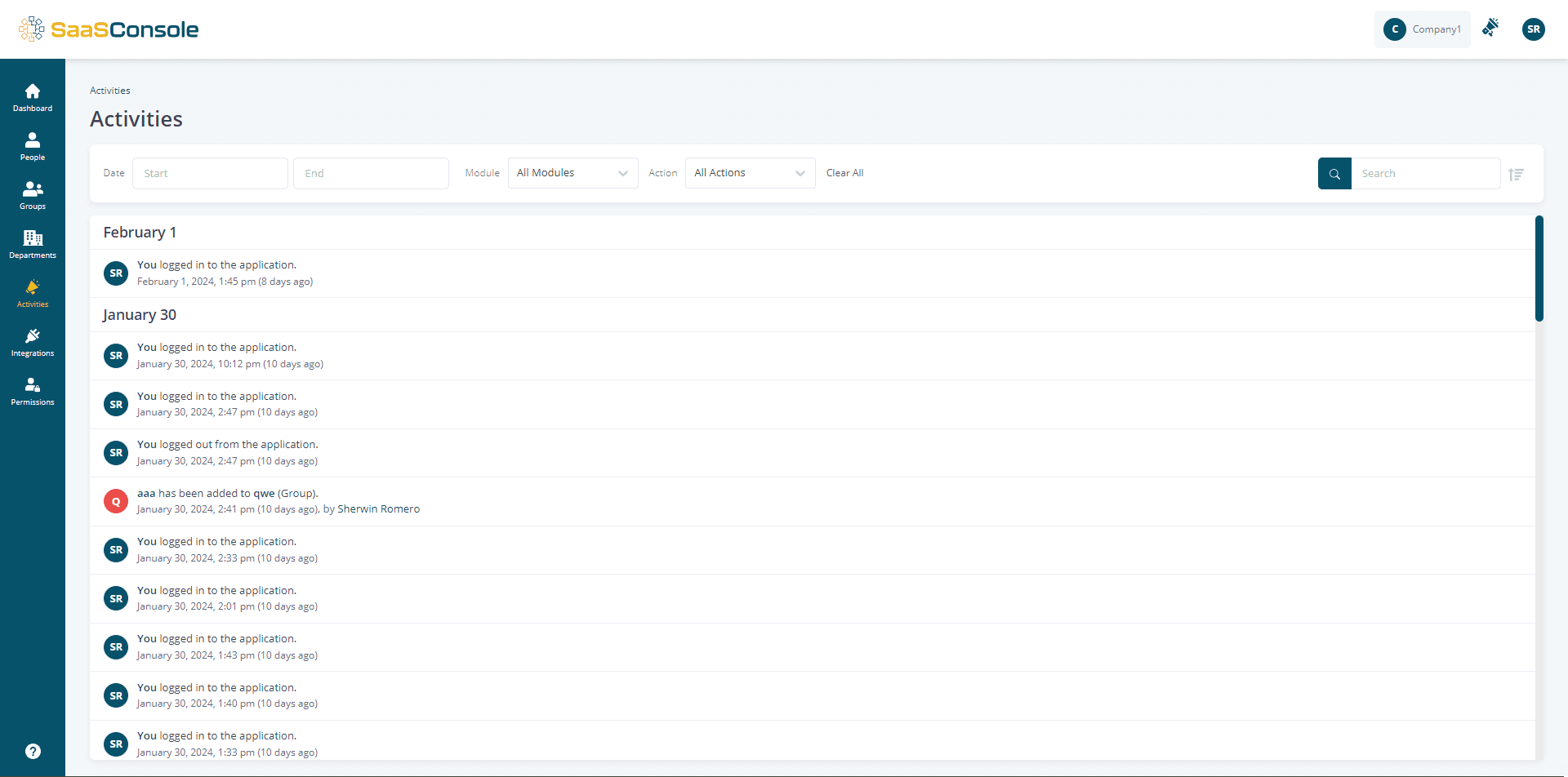 SaaSConsole screenshot